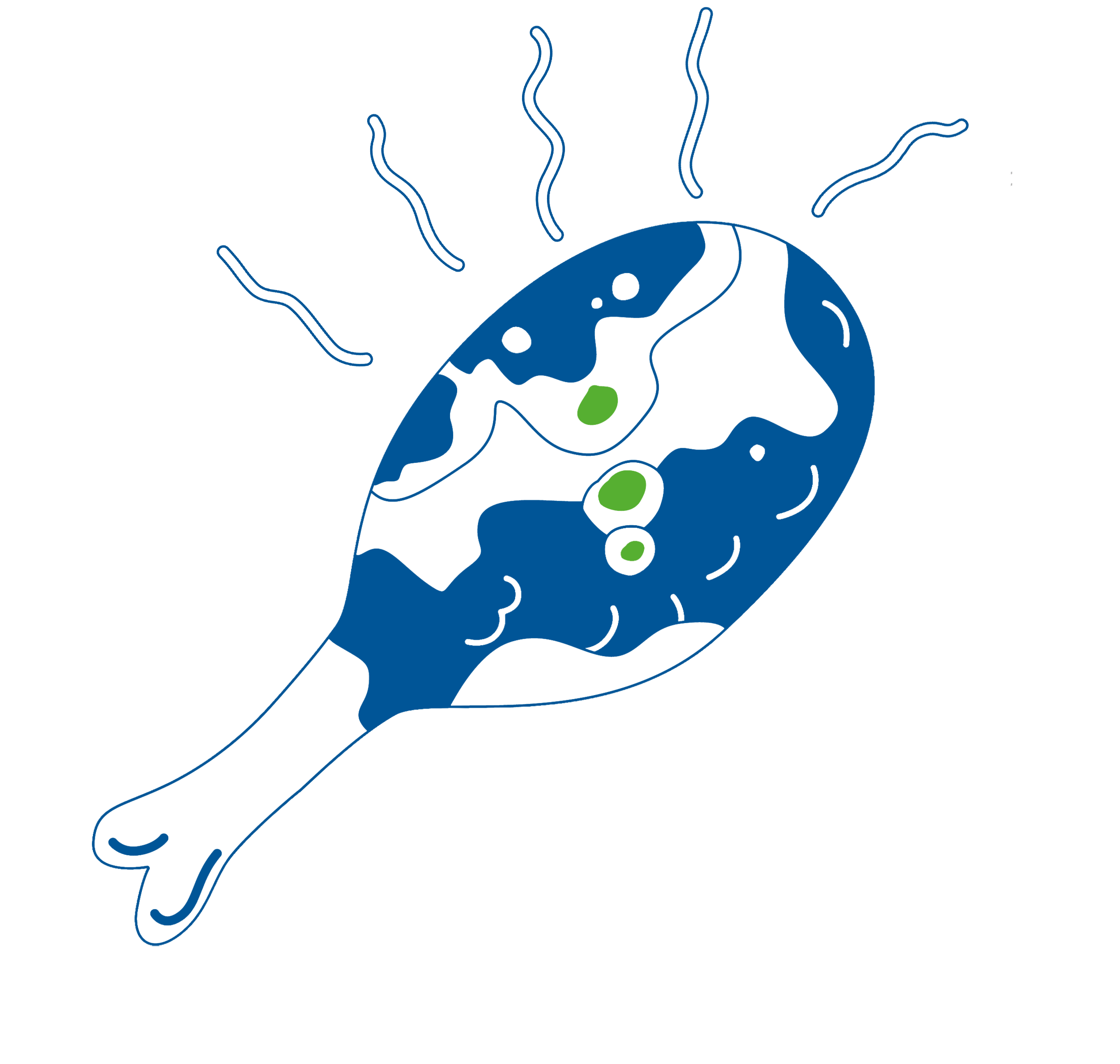 Microorganism icon representing identification of typical spoilage organisms.