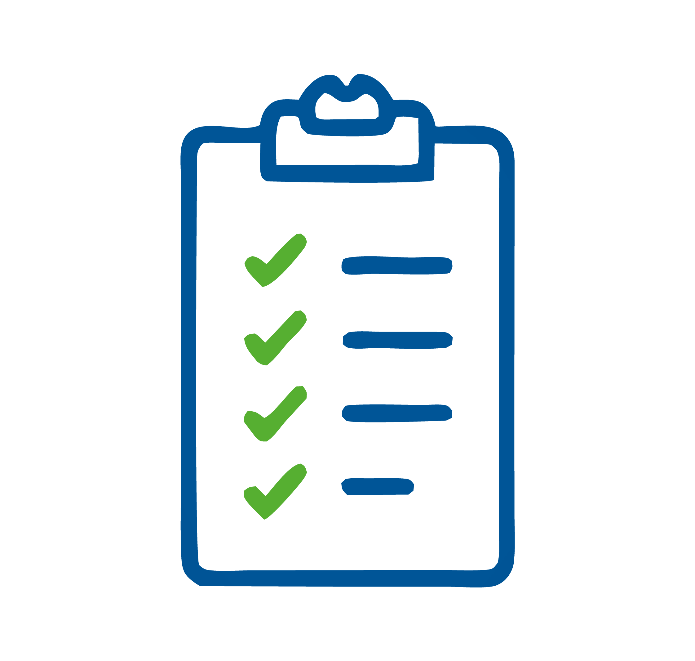 Checklist icon representing microbiological quality control of raw materials, intermediate products and finished products.