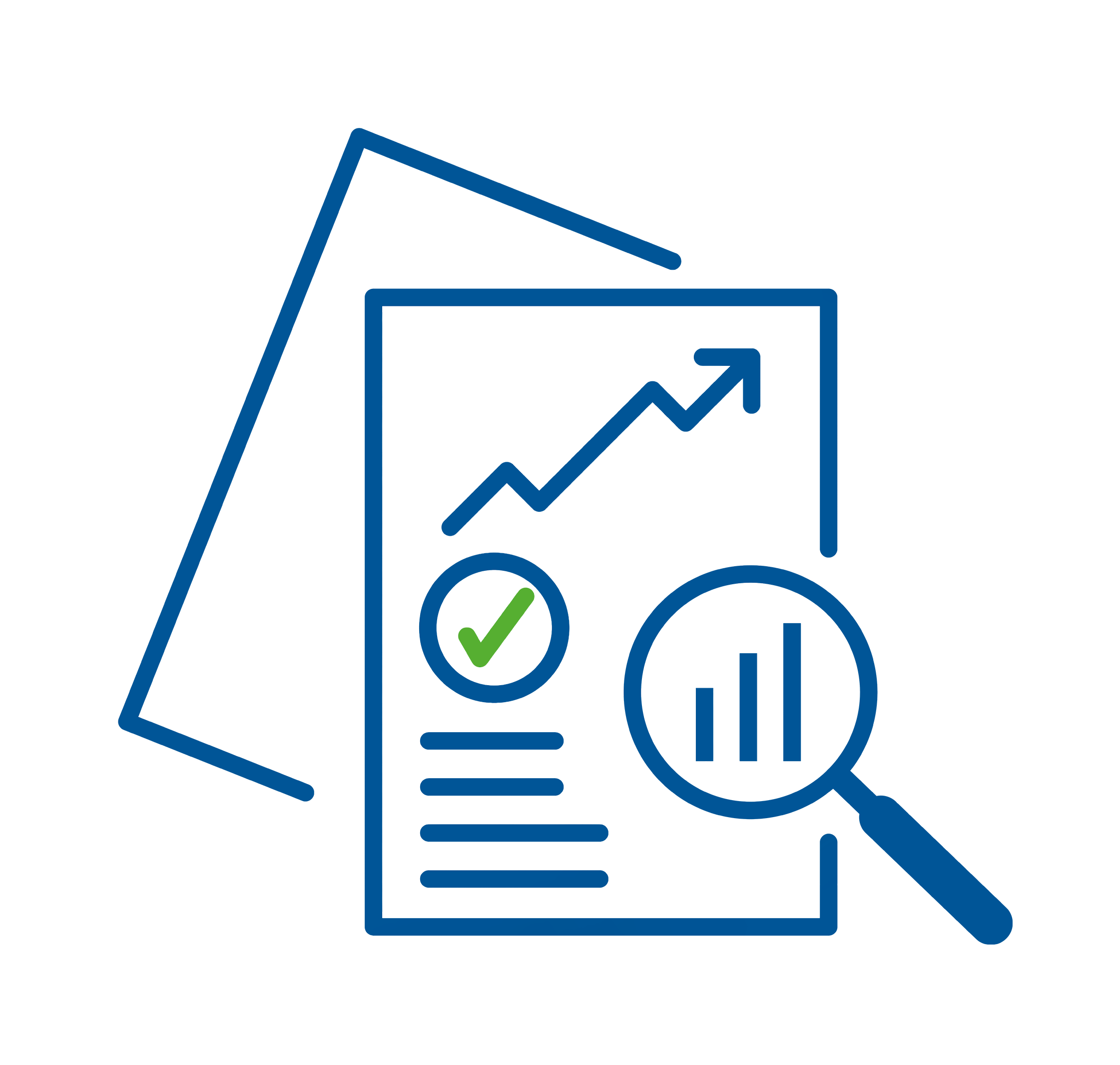 Monitoring chart icon representing hygiene monitoring and contamination control in production environments.