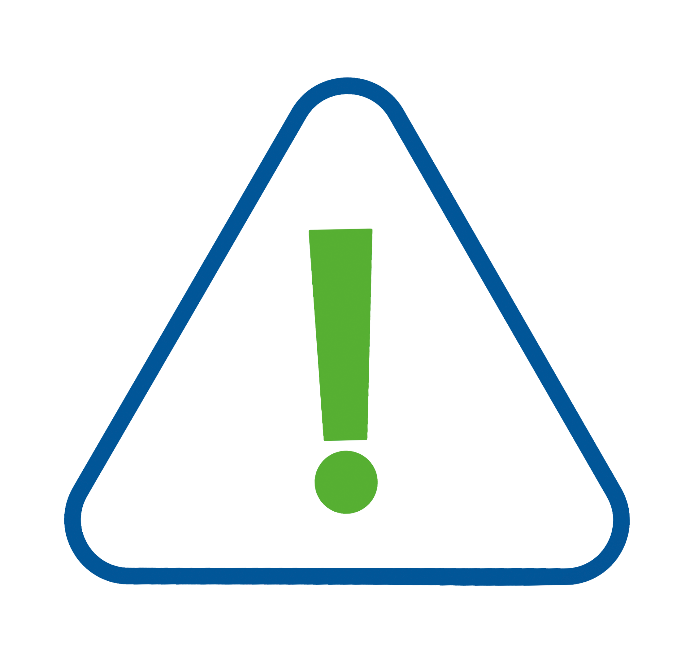 Warning triangle icon representing assessment of pyrogenic risk.