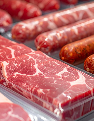 Fresh meat products used for microbiological spoilage testing and quality assessment.