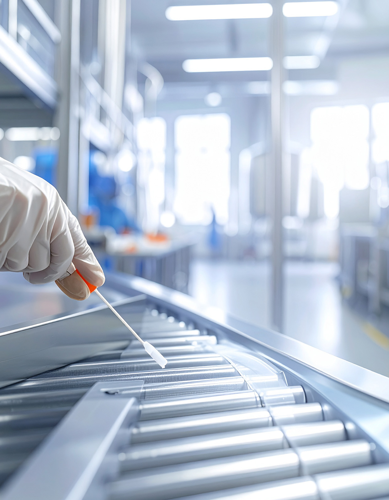 Environmental sampling in food production for spoilage organism monitoring and hygiene assessment.