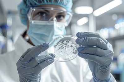 Growth promotion test using culture media for sterility testing validation.