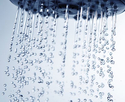Water sample collected from a technical water system for Legionella testing.