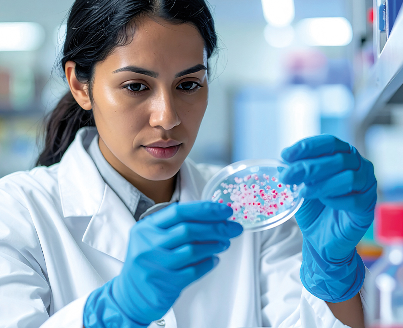 Microbial isolate prepared for species-level identification in an accredited laboratory.