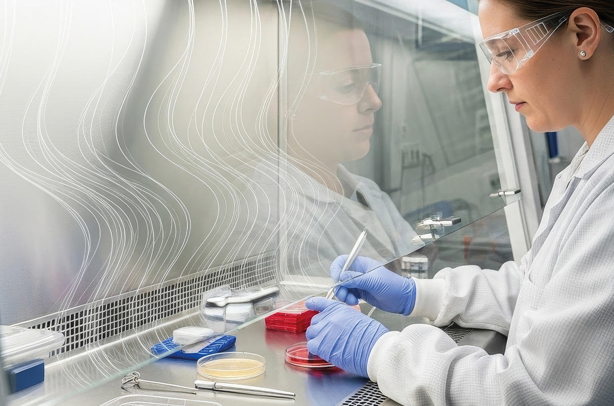 Sterility testing performed under aseptic conditions using qualified microbiological culture media.